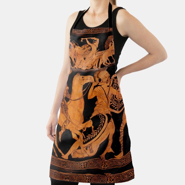 Ancient Greek Red-Figure Pottery Classical Art Apron (Insitu)
