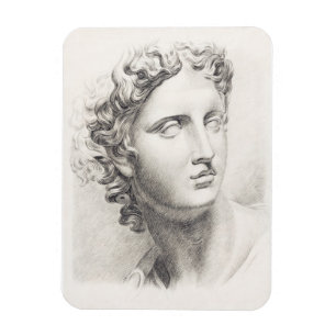 Ancient Greek Sculpture Black and White Portrait Magnet