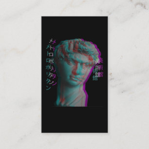 Ancient Greek Sculpture Vaporwave Statue Head Business Card
