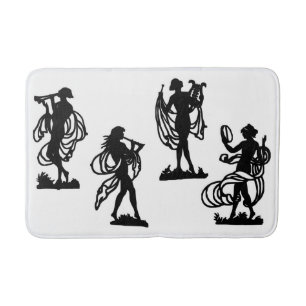 ancient Greek silhouettes of the Muses Bath Mat