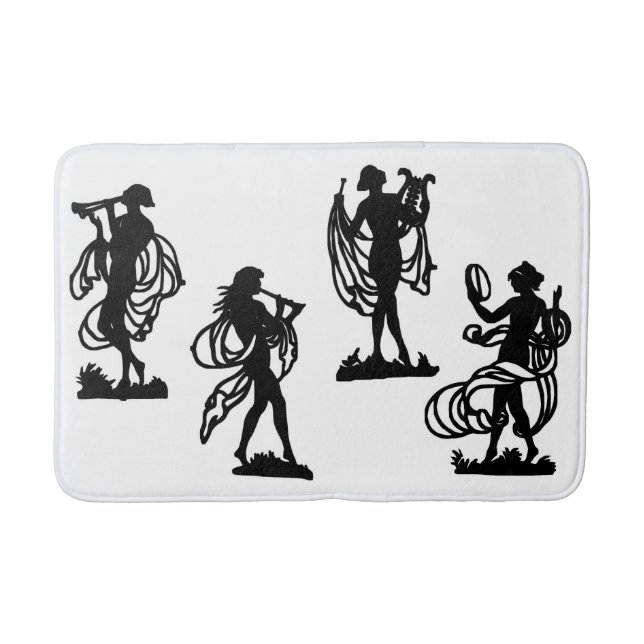 ancient Greek silhouettes of the Muses Bath Mat (Front)