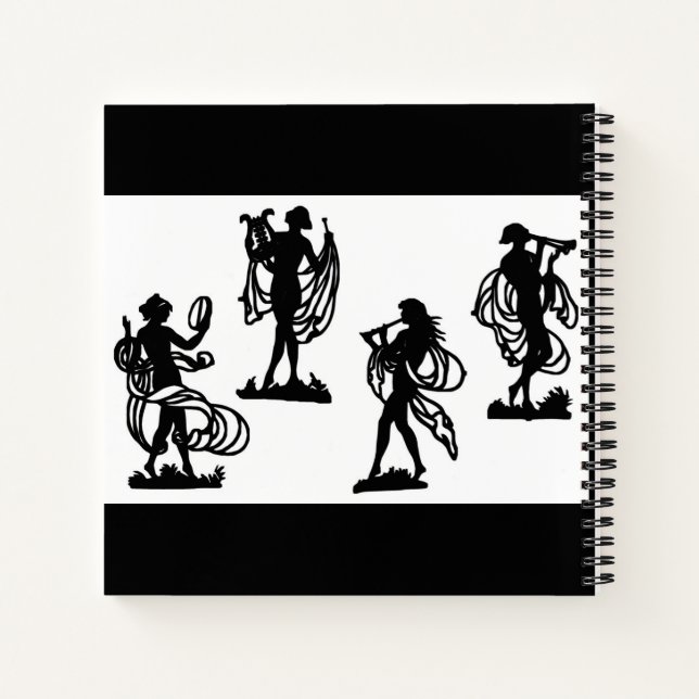 ancient Greek silhouettes of the Muses Notebook (Back)