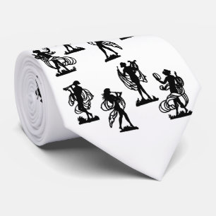 ancient Greek silhouettes of the Muses print Tie
