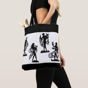 ancient Greek silhouettes of the Muses print Tote Bag
