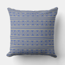Ancient Greek Spiral Pattern Throw Pillow II