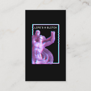 Ancient Greek Statue Aesthetic Vaporwave Glitch Business Card