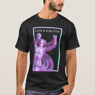 Ancient Greek Statue Aesthetic Vaporwave Glitch T-Shirt