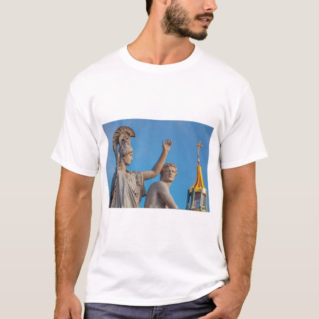 Ancient Greek Statue Scene. T-Shirt (Front)