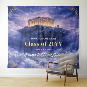 Ancient Greek Temple Banner, Custom Graduation Tapestry