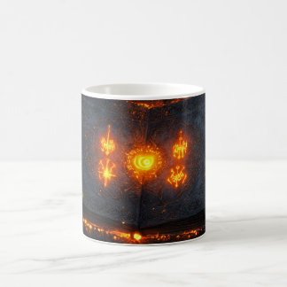 ancient grimoire with dark pages coffee mug