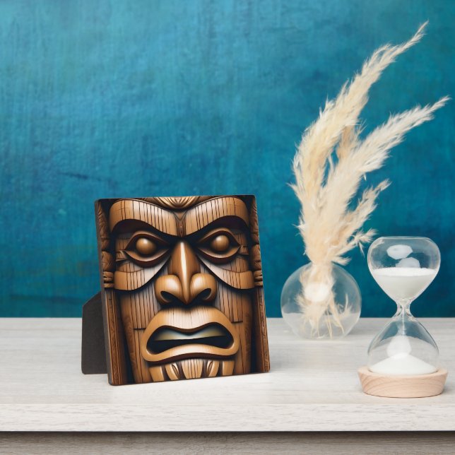 Ancient Guardians: Tiki Wood Art Plaque (Insitu)