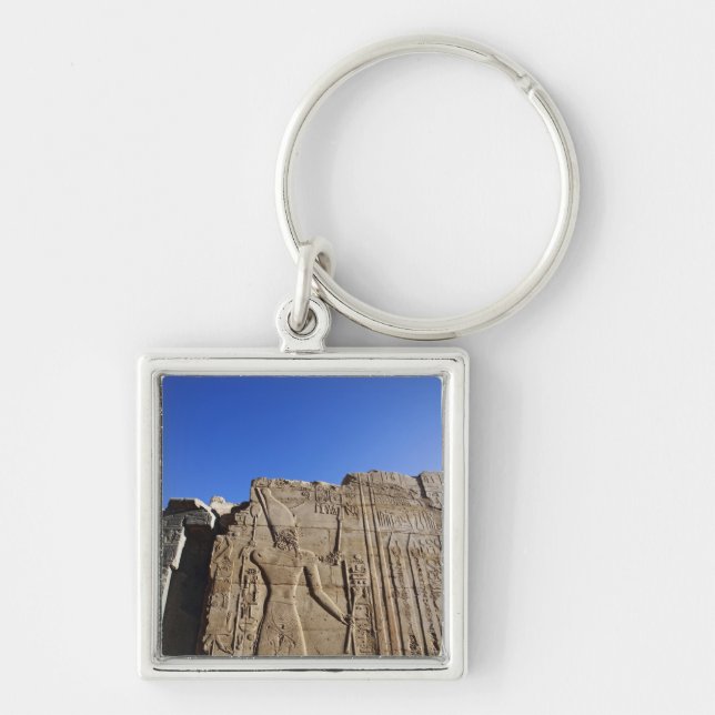 Ancient hieroglyphs on wall, Temple of Karnak, Key Ring (Front)