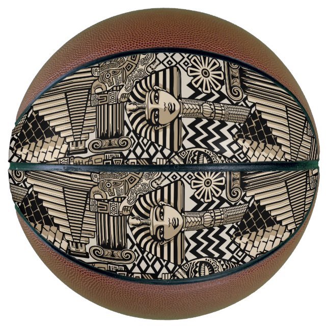 Ancient Historical Symbols Tattoo Style Basketball (Front)