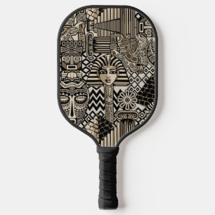 Ancient Historical Symbols Tattoo Style Pickleball Paddle