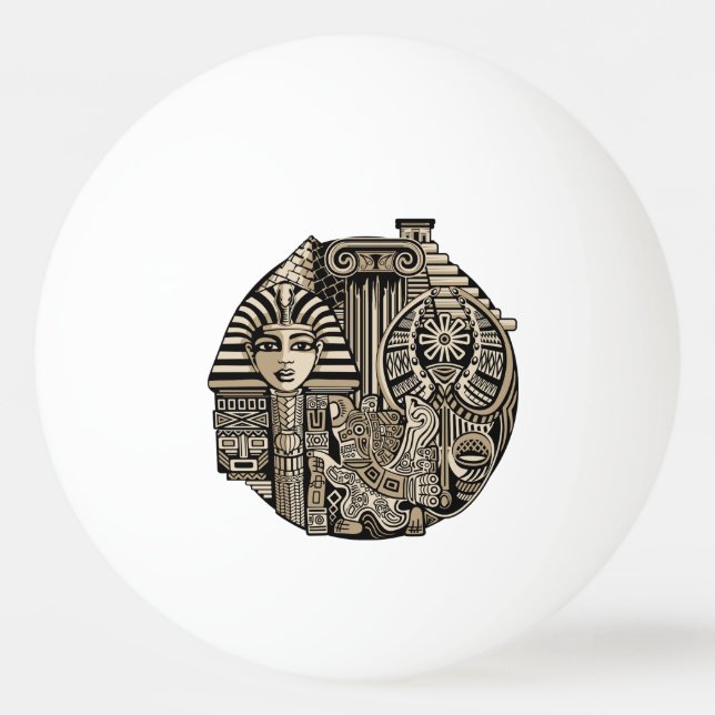 Ancient Historical Symbols Tattoo Style Ping Pong Ball (Front)