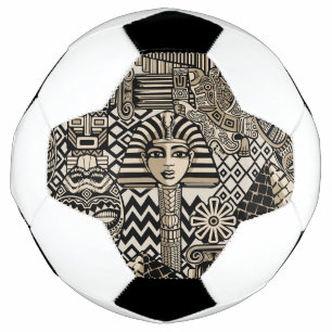 Ancient Historical Symbols Tattoo Style Soccer Ball