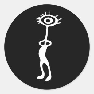 ancient idol geoglyph symbol petroglyph amerindian classic round sticker