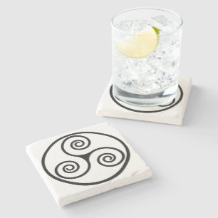Ancient Image Of A Triskelion Stone Coaster