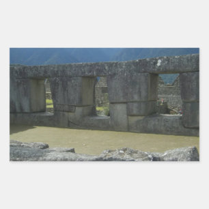 Ancient Incan Stone Ruins Window View Sticker