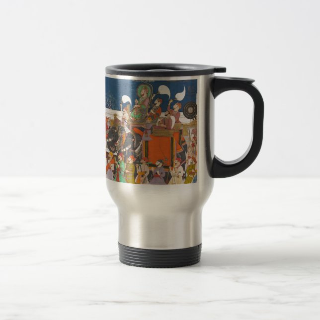 ANCIENT INDIA ROYAL ELEPHANT PROCESSION TRAVEL MUG (Right)