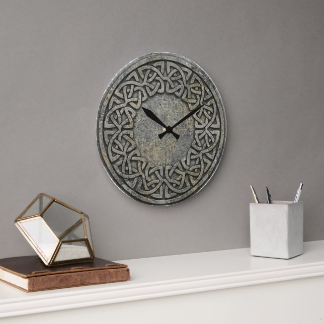 Ancient Infinite Weave Celtic Stone Wall Clock (Office)