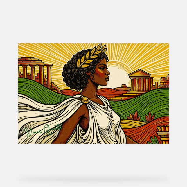 Ancient Inspired Female Portrait Acrylic Sign (Front)