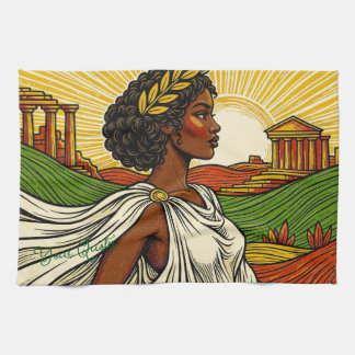 Ancient Inspired Female Portrait Tea Towel