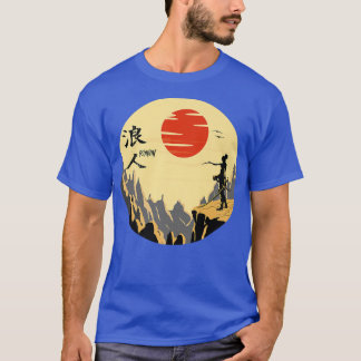 Ancient Japanese Art Retro Design Samurai Fighter  T-Shirt