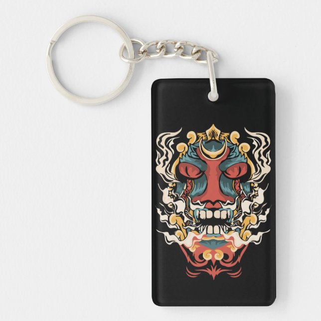 Ancient Japanese Devil Art Key Ring (Front)