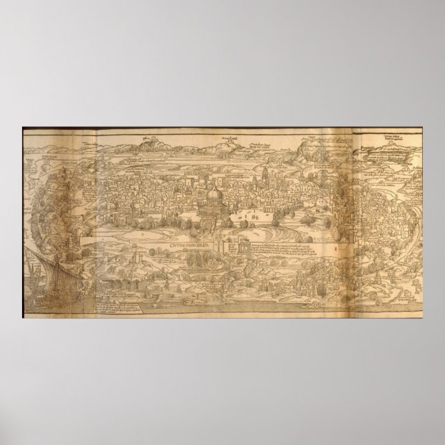 Ancient Jerusalem Map Poster (Front)