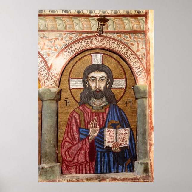Ancient Jesus Mosaic Poster (Front)