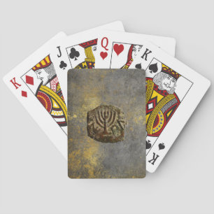 Ancient Jewish Coin Grungy Playing Cards