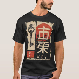 Ancient Key Japanese Red Sun Symbolic Art T-Shirt