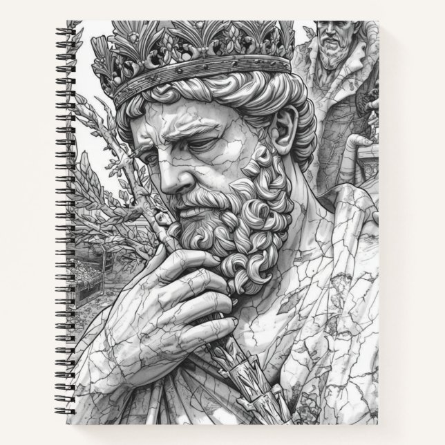 Ancient King Midas Marble Statue - Greek Mythology Notebook (Front)