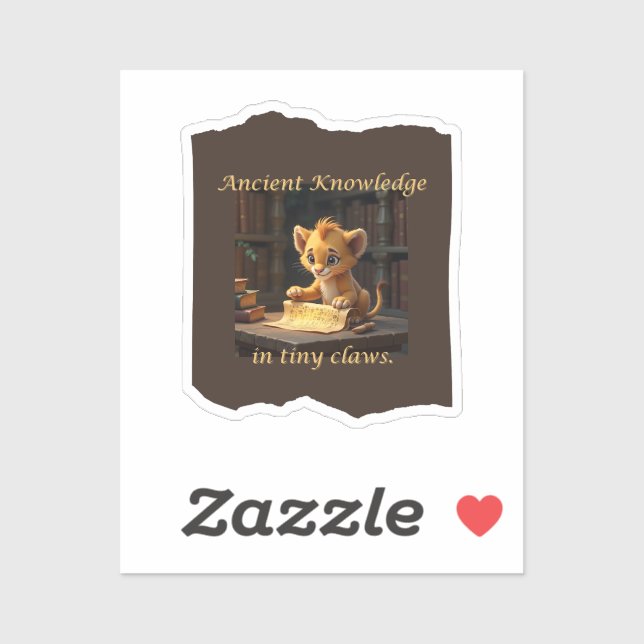 Ancient Knowledge in Tiny Claws–Cute Lion Sticker (Sheet)