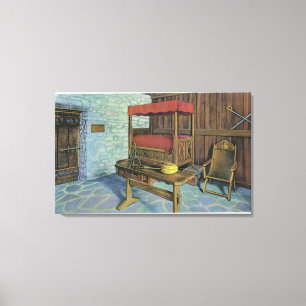 Ancient Lombardy Poplar Tree and French Castle Canvas Print