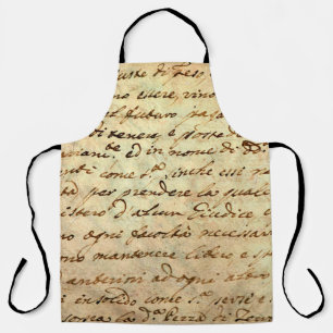 Ancient manuscript of 1700 century written in ink apron