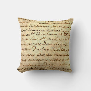Ancient manuscript of 1700 century written in ink  cushion