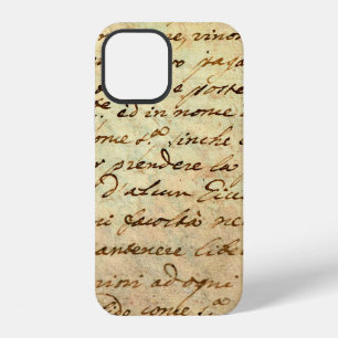 Ancient manuscript of 1700 century written in ink iPhone 12 case