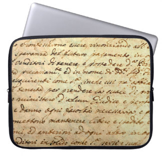Ancient manuscript of 1700 century written in ink laptop sleeve