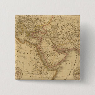 Ancient Map 15 Cm Square Badge