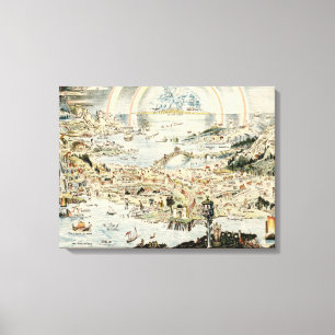 Ancient map of Fairyland by Bernard Sleigh Canvas Print