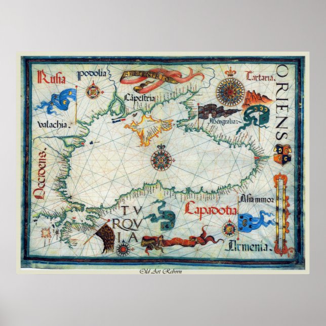 Ancient Map of The Black Sea Poster (Front)