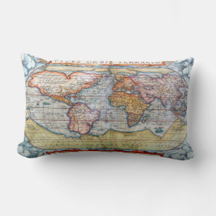 Ancient Map Of The World Lumbar Cushion
