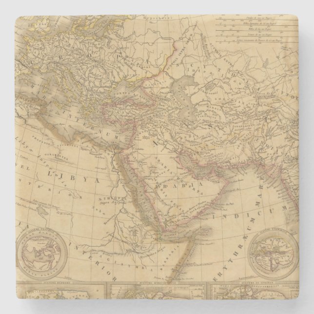 Ancient Map Stone Coaster (Front)