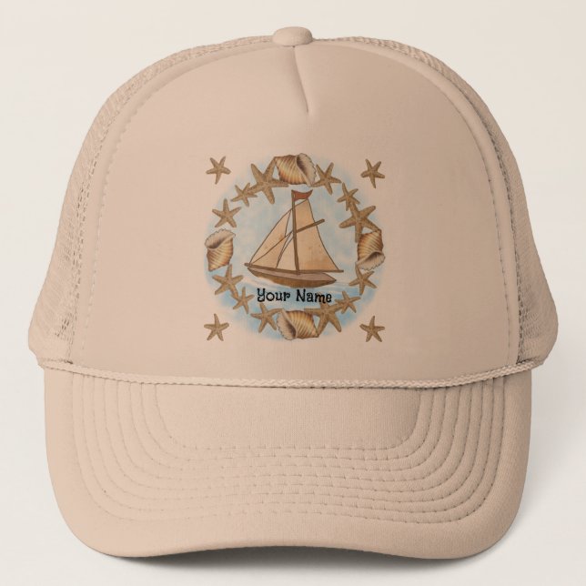 Ancient Mariner boat Trucker Hat (Front)