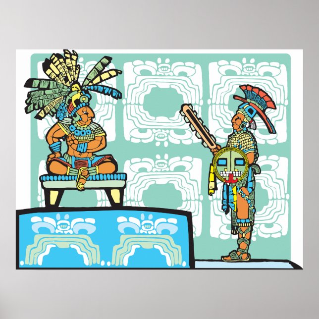 Ancient Maya King and Warrior Poster (Front)
