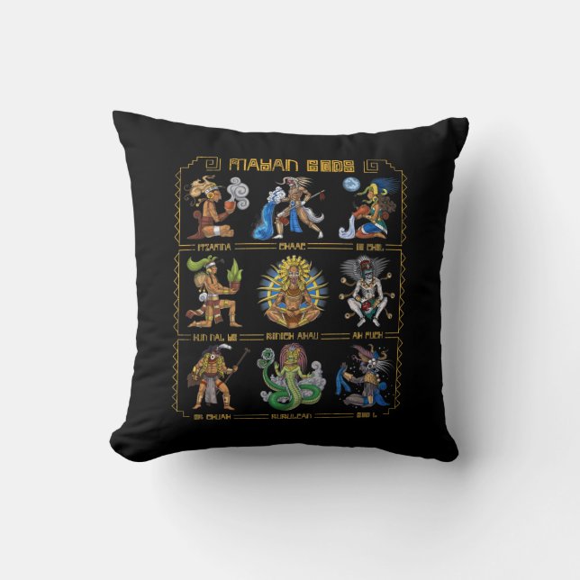 Ancient Mayan Gods Cushion (Front)