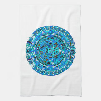 Ancient Mayan Sun Calendar Symbol Tea Towel