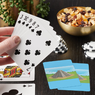 Ancient Mayan Temple Chichen Itza Pyramid Playing Cards
